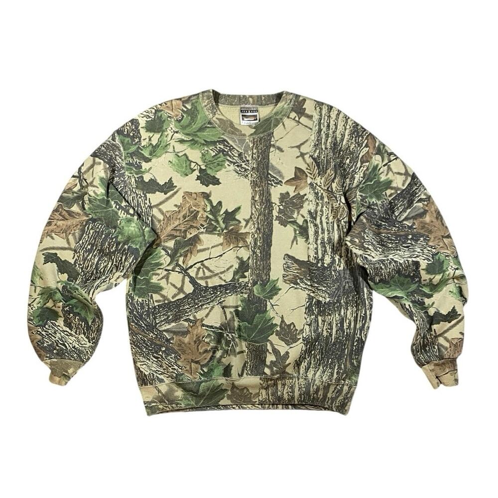 Vintage 90s RealTree x Jerzees Camo Crewneck Sweater - L